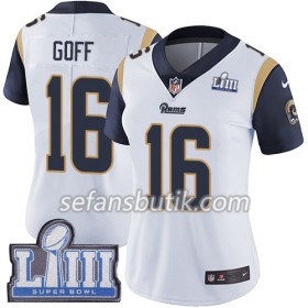 Los Angeles Rams Tröjor Jared Goff 16 Nike Vit 2019 Super Bowl LIII - Dame